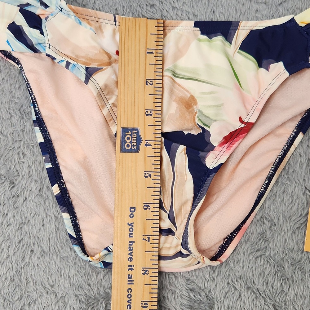 Kona Sol Swim Bottom Womens XS Navy Floral Hipster Medium Coverage AG298B Cutout - Picture 11 of 11